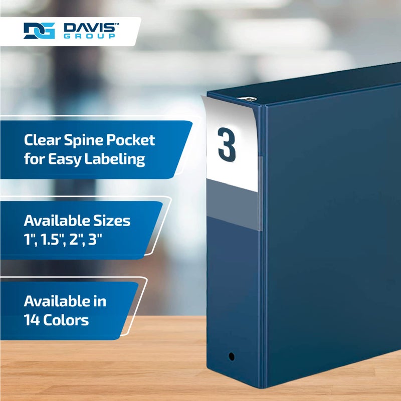 Davis Group Premium Economy 6-Pack 3-Ring Binders for School or Office, Round-Ring Binders, 3 Inch, Navy Blue - Image 4